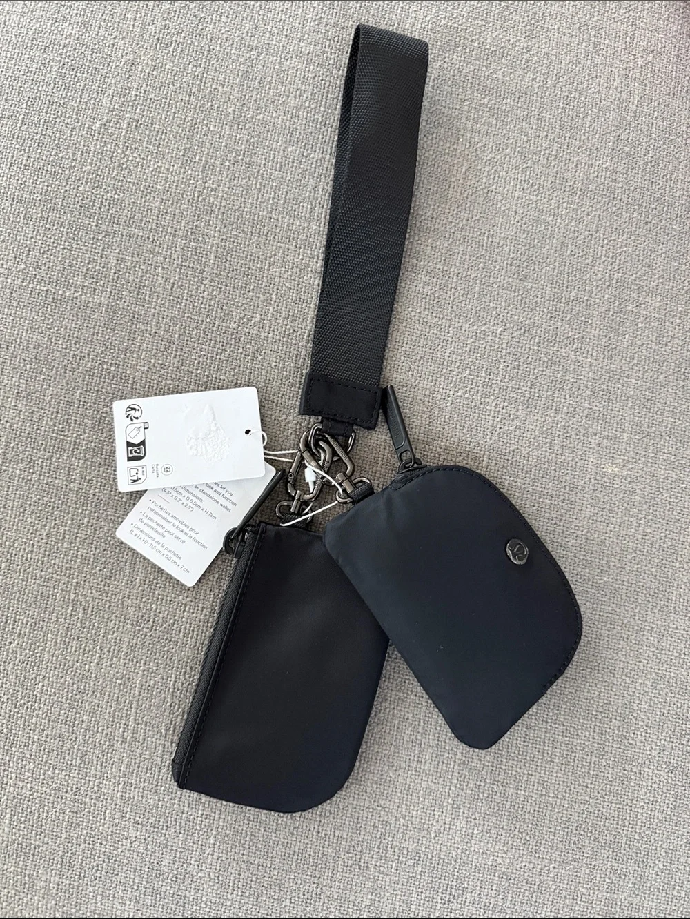 lululemon athletica Black Wristlet with Colorful Graphic Accent